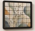 Square Botanical Mural 36 Grid