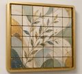 Square Gold Botanical Mural 36 Grid